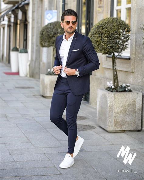 white sneakers with suit men.